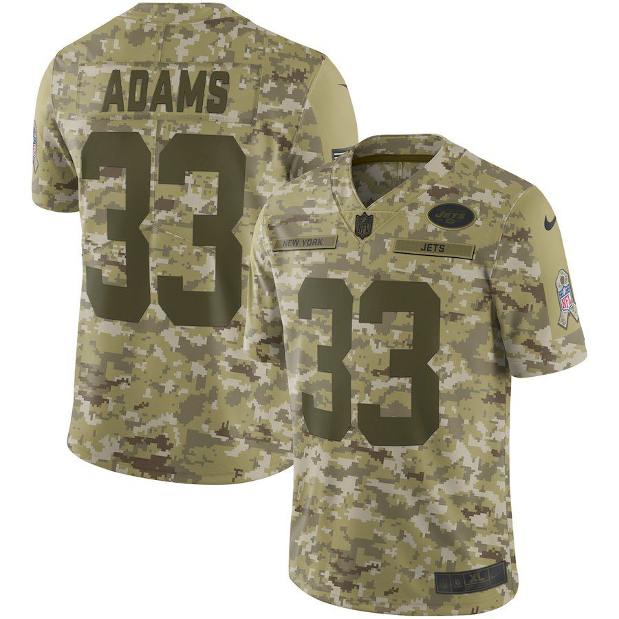 Men New York Jets #33 Adams Nike Camo Salute to Service Retired Player Limited NFL Jerseys->carolina panthers->NFL Jersey